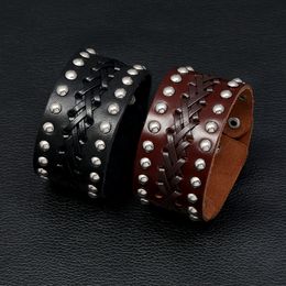 Steampunk PU Leather Charm Bracelets Men Bracelet Fashion Bracelet Cuff Bangle for Women Punk Bangles Jewellery Accessories