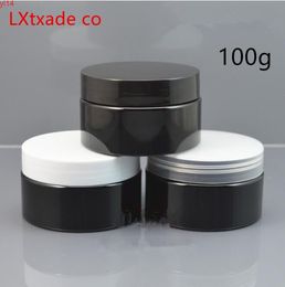 100g/ml Black Plastic Empty Bottle Jar Originales Refillable Cosmetic Cream Pomade Pill packaging Containersgood qty