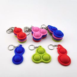 Push Bubble Keychain Kids Adult Novel Fidget Simple Toy Popper Sensory Toys Finger Toy Bag Pendants Stress Relief Wholesale G32501