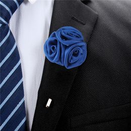 Handmade Cloth Rose Brooch Pins Art Fabric Flower Shirt Badge Brooches Corsage For Groom Wedding Party Jewellery Accessories