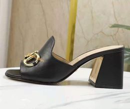 2021 Classic High heeled sandals Coarse heel leather Suede woman shoes Metal buckle parties High heels Belt buckle Sexy Lady sandals size 35-41