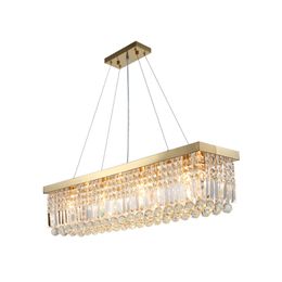 Crystal golden chandelier lighting modern dining room hotel bar restaurant rectangular pendant light fixtures