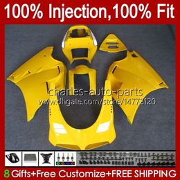 Gloss yellow Injection Fairings For DUCATI 748 853 916 996 998 S R 94 95 96 97 98 42No.65 748R 853R 916R 996R 998R 94-02 748S 853S 916S 996S 998S 1999 2000 2001 2002 OEM Body