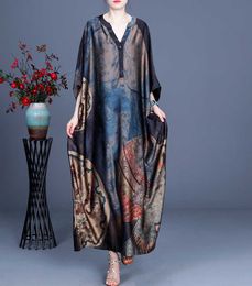 VANOVICH Spring Summer Plus Size Vintage Print Stitching Irregular Dress Clothing for Women 210615