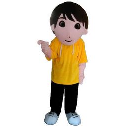 Yellow Clothes Boy Mascot Costume Halloween Christmas Fancy Party Cartoon Character Outfit Suit Adult Women Men Dress Carnival Unisex Adults