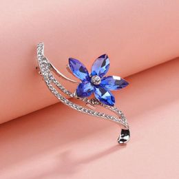 Pins, Brooches Advanced Rhinestone Flower For Women Simple Design Fashion Jewellery Wedding Pin And Brooch Bijouterie Broches Gift