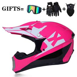 3 Gifts Racing Off-Road Full Face Motorcycle Helmet Dot Motocross Motorbike Dirt Bike Vintage Casco Moto