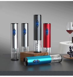 Electric corkscrew, wine utensils, dry battery type corkscrew without trouble aluminum metal automatic wine corkscrew, 210319