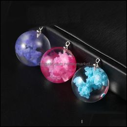 Charms Jewellery Findings & Components Colorf Resin Transparent Sky Blue White Cloud Rod Moon Pendant For Necklace Creative Design Ball Shape
