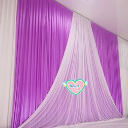 10x20ft Ice silk wedding backdrop curtain drape wedding supplies sheer organza drapes background for party event