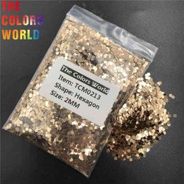 TCM0213 Sand Gold Colour Metallic Lustre Hexagon Shape Nail Art Decoration Makeup Body Glitter Handwork DIY