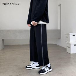 Automne Straight Casual Pants Fashion's Fashion Zipper Sweatpants Men Streetwear Salle Wide-Leg Mens Hip-Hop Wide-Leg
