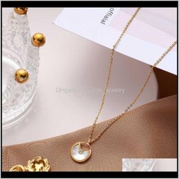 & Pendants Jewelryfashion Women Round Collar Choker Zircon Shell Amulet Pendant Necklace Jewelry Clothing Aessory Lucky Gift For Girl Female