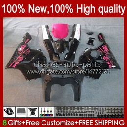 Fairings For KAWASAKI NINJA ZX 6R 636 600CC 600 CC ZX-636 ZX6R 94 95 96 97 Bodywork 50HC.35 ZX636 ZX-6R 94-97 ZX600C pink black stock ZX600 ZX 6 R 1994 1995 1996 1997 Bodys kit