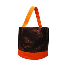 halloween baskets UK - Evening Bags Happy Halloween Camo Print Orange Trick Or Treat Bucket, Camouflage Leaves Candy Basket