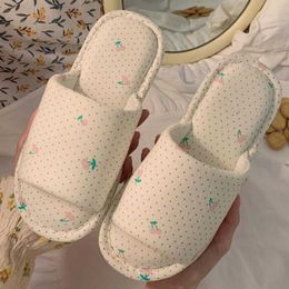 Fashion Women Casual Cute Indoor Home Shoes Soft Cozy Slippers Spring Autumn Flip Flops Female Linen Slides qq760 210625