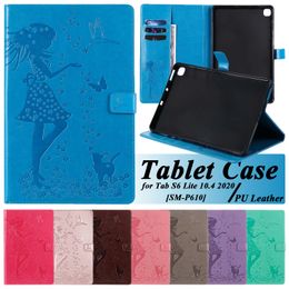 Shockproof Tablet Case for Samsung Galaxy Tab T220/T500/T290/T510/T590/P200 Pretty Girl Embossing PU Leather Flip Kickstand Protective Cover with Cards Slots