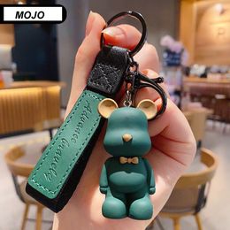 New Trendy Nordic Bow Tie Bear keychain Personalised Key Bag Pendant Couple Accessories Creative Gifts