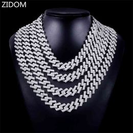 Men Women Hip Hop Iced Out Bling Chain Necklace 13mm rhombus Cuban Chains Necklaces HipHop Fashion Charm Jewellery