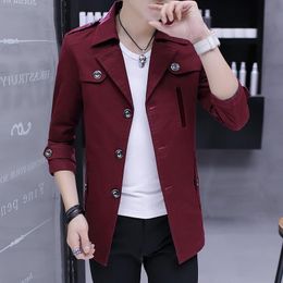 Age Season Fashion Youth Men's Cotton Paragraph Dust Coat Grows In Water Jacket Of Cultivate Morality Trench Coats