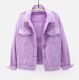 Women Jackets New Autumn outwear denim coat Solid turn down collar cotton jacket for female Cowboy Outerwear plus size 3XL