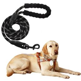 Dog Collars & Leashes Pet Leash Running Nylon Reflective With Comfortable Handle Strap Pull Durable 1 Pcs