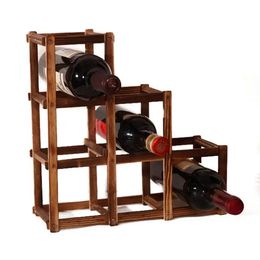 Wooden Red Wine Holder Rack 6 Bottle Wine Rack Mount Kitchen Glass Bottle Drinks Holder Storage Organiser Holders