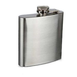 100pcs/lot Men's Portable Flagon Liquor Hip Flask 6OZ Flask Stainless Steel Hip Flask With Steel Plug