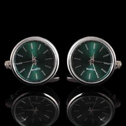 Light Luxury Men's Small Watch Cuffs Nail Alarm Clock Fashion French Shirt Cufflinks Round Sleeves Men