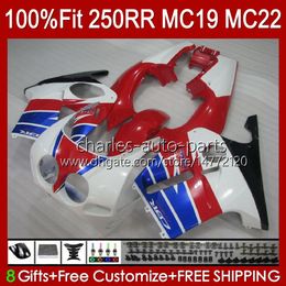 Injection Mold Body For HONDA CBR250RR 88 89 CBR 250RR 250 RR CC 250R 1988-1989 112HC.53 CBR250 RR CC 1988 1989 CBR 250CC MC19 88-89 OEM Full Fairing Kit red glossy