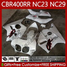 Bodywork Kit For HONDA CBR 400 RR CC 400CC NC23 NC29 88 89 90 91 92 93 Body 65No.42 CBR400RR CBR Gloss white 400RR 1988 1989 1990 1991 1992 1993 CBR400 RR 88-99 OEM Fairing