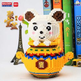 Balody Small Blocks Cartoon Mouse Model Auction Figures Brick Anime Brinquedos for Children Christmas Gift Girls Present 16169 Q0723