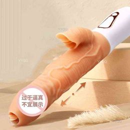 NXY Dildos Realistic Dildo Vibrator Female Retractable Clitoris Stimulation Vibrating Sex Toy Anal Masturbator Machine Heating Adult 18 0105