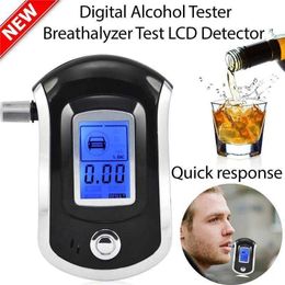 Professional Car Digital Breath Alcohol Tester Breathalyser with Lcd Dispaly with 5 Mouthpieces for Police Car Alcohol Parking Breathalyser Car