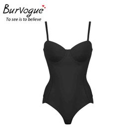 Burvogue Women Sexy Seamless Body Shaper Butt Lifter Tummy Control Bodysuits Push Up Shapewear Slimming Underwear Waist Trainer 211112