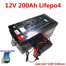 Rechargeable anti-water 12.8V Lifepo4 12V 200AH lithium battery BMS for Solar system inverter+20A Charger