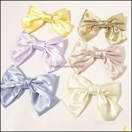Clamps Jewellery Jewelryhair Ties Clips Women Satin Butterfly Bow Hairgrips Girl Bowknot Hair Aessories For Ladies Drop Delivery 2021 Qqbkw
