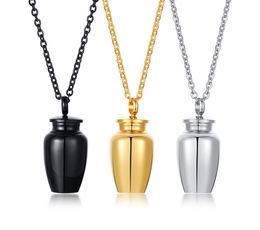 Stainless steel mini cremation jar pendant necklace ashes urn souvenir perfume bottle DIY Jewellery