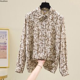 Women's Blouses & Shirts Houthion Cartoon Print Chiffon Long Sleeve Top Spring Summer Fashion Blusas Woman Shirt Casual Retro