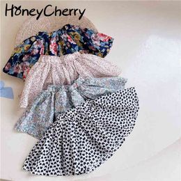 Summer girls floral cotton skirt cute school girl clothes for toddler 210702