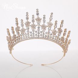 Hair Clips & Barrettes NiuShuya 'Shinny Snowflake Zirconia Tiaras Crown Exquisite Luxury Princess Headdress Bridal Wedding Accessories