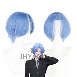 SK8 the Infinity Langa Hasegawa Cosplay Wig Hasegawa Ranga Blue Short Heat-resistant Fiber Hair + Wig Cap Men Women Anime Props