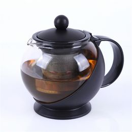 Heat-resistant glass tea pot stainless steel Philtre liner, bubble teapot high temperature resistant large capacity kettle herbal 210813