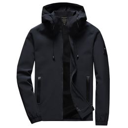 Brand Jacket Men Zipper Winter Spring Autumn Casual Solid Hooded Jackets Men's Outwear Slim Fit High Quality M-8XL 210811