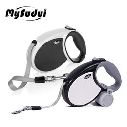 MySudui Dele 4M 5M 7M Strong Pet Dog Retractable Leash Automatic For Big Dogs Extendable Dog Lead Retractale Pit Bull Dropship 210729