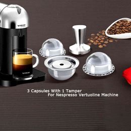 70ML Nespresso Vertuo Reutilizables Capsule Reusable Stainless Steel Nespresso Vertuoline Cafe Cups Cafetera Philtre Capsulas 210326