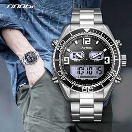 Sinobi Men Watch Fashion Quartz Sports Watches Stainless Steel Mens Watches Top Brand Luxury Business Waterproof Wrist Watch Men Q0524