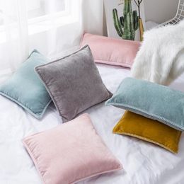 Cushion/Decorative Pillow Solid Linen Chenille Throw Cushion Case Decorative Pillowcase For Couch Sofa Bed Living Room