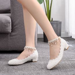 2021 Ankle strap Womens wedding shoes shoes woman High heels platform Heels Evening Party Glittering Round Toe Custom