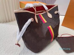 Designer- Female Shopping Bag Graffiti Color Leather Handbag Shoulder Relaxing Women Beach Messenger Bags Ladies Purses Handbags